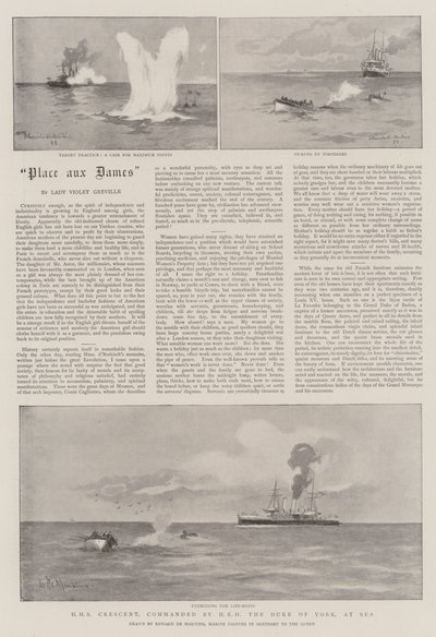 HMS Crescent, jota komentaa HRH Yorkin herttua, merellä tekijältä Eduardo de Martino