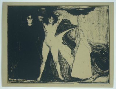 Naiset kolmessa vaiheessa (alkuperäinen nimi) Nainen (sfinksi) (alkuperäinen nimi) tekijältä Edvard Munch (signed by artist)