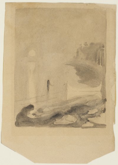 Laituriin sidottu vene, 1892 tekijältä Edvard Munch