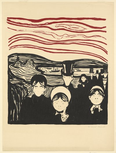 Ahdistus, 1896 tekijältä Edvard Munch