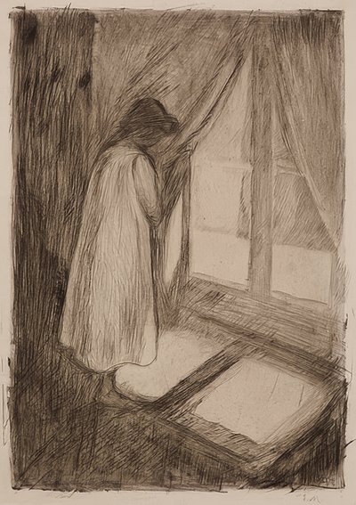 Tyttö ikkunassa. 1894 tekijältä Edvard Munch