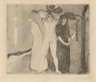 Nainen II (Sfinksi; nainen kolmessa vaiheessa) tekijältä Edvard Munch