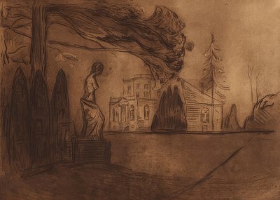 Puutarha yöllä. 1902 tekijältä Edvard Munch