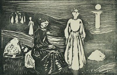 Naiset meren rannalla kesäyönä (SSH. 339) tekijältä Edvard Munch