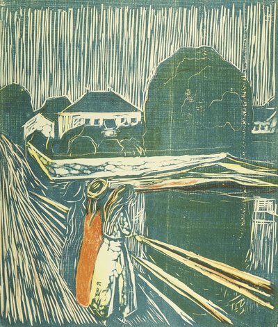Tytöt sillalla; tyttö sillalla tekijältä Edvard Munch