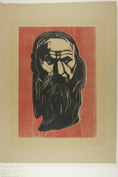 Vanhan miehen, jolla on parta, pää tekijältä Edvard Munch