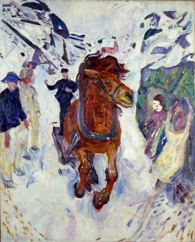 Edvard Munchin (1863-1944) hevoslaukkamaalaus 1910-1912 Dim. 148x119,5 cm Oslo, Municipal Art Collections Munch Museum (Musee Munch) tekijältä Edvard Munch