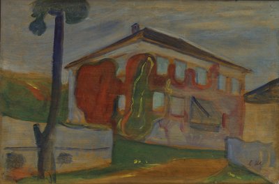 Talo Red Virginia Creeperillä, n. 1900 (öljy aluksella) tekijältä Edvard Munch