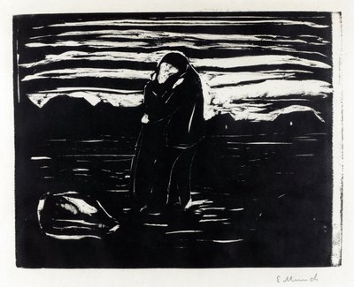 ""Kiss in the Fields"" (Kiss in the Field) Kaiverrus Edvard Munch (1863-1944) tekijältä Edvard Munch