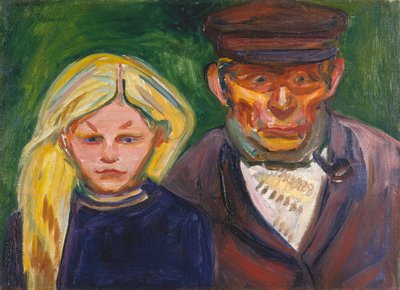 Vanha kalastaja ja hänen tyttärensä tekijältä Edvard Munch