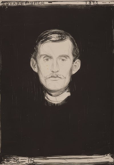 Omakuva. 1895 tekijältä Edvard Munch