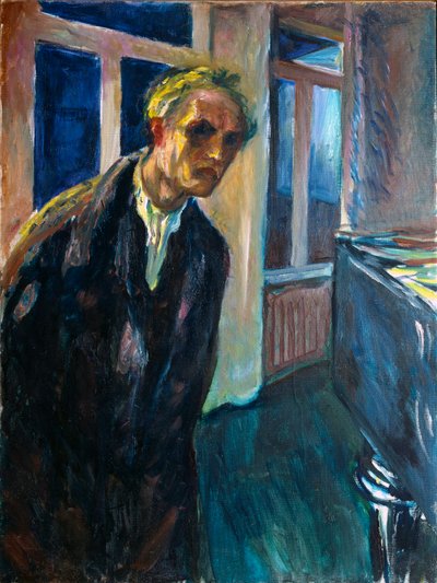 Edvard Munchin (1863-1944) omakuva tai yökävelevä mies 1923-1924 su. 89,5x67,5 cm Oslo, Municipal Art Collections Munch Museum (Musee Munch) tekijältä Edvard Munch