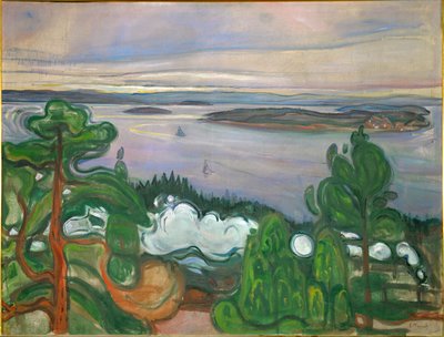 Ohiajavan junan savu (maalaus kankaalle) tekijältä Edvard Munch