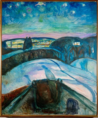 Tähtiyö (öljy kankaalle) tekijältä Edvard Munch