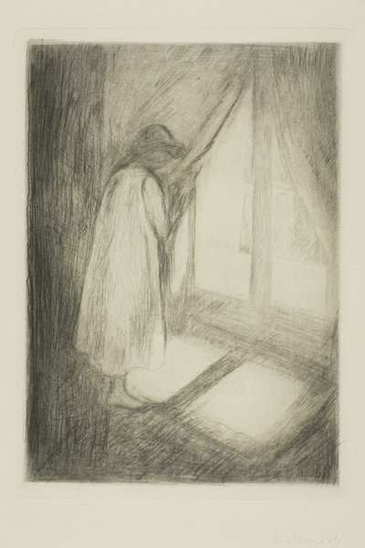Tyttö ikkunassa tekijältä Edvard Munch