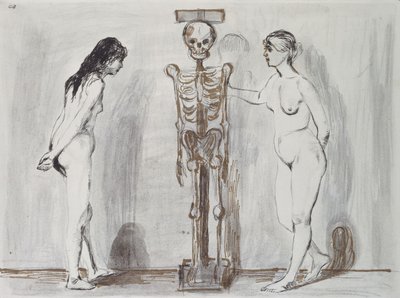 Kaksi tyttöä ja luuranko (Elämä ja kuolema); Kaksi neitoa ja luuranko (Elämä ja kuolema) tekijältä Edvard Munch