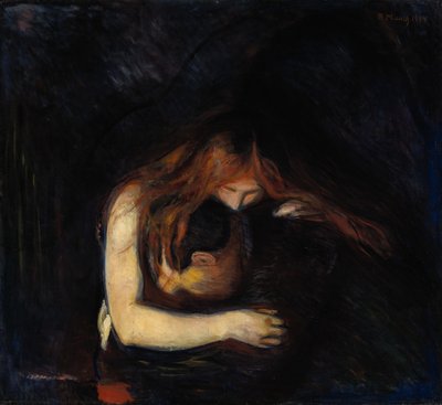Vampyyri rakkaus ja kipu, 1894 tekijältä Edvard Munch
