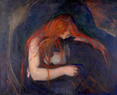 Vampyyri maalaus tekijältä Edvard Munch