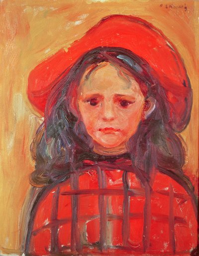Nuori tyttö punainen hattu tekijältä Edvard Munch