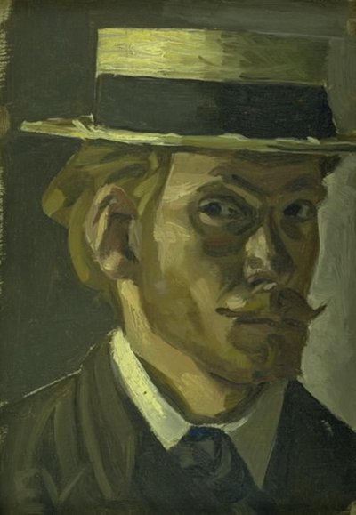 Omakuva olkihatulla tekijältä Edvard Weie