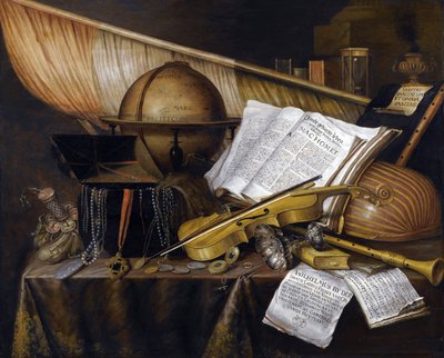 Vanitas-asetelma - Edwaert Collierin maalaus (1642-1708) tekijältä Edwaert Colyer or Collier