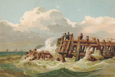 Tulossa Humberiin, kalastajat tähystämässä (värilitro). tekijältä Edward (after) Duncan