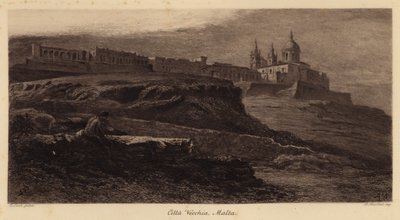 Vanhakaupunki, Malta (kaiverrus) tekijältä Edward (after) Lear