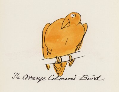 Edward Lear, Lintukirja: Oranssinvärinen lintu (väri litho) tekijältä Edward (after) Lear