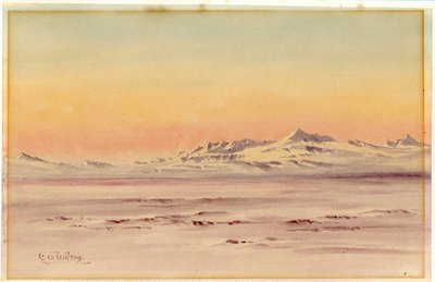 Etelämantereen rannikkomaisema, 1901-04 (wc paperilla) tekijältä Edward Adrian Wilson