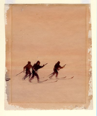 Miehet suksilla, 1901-04 (wc paperilla) tekijältä Edward Adrian Wilson
