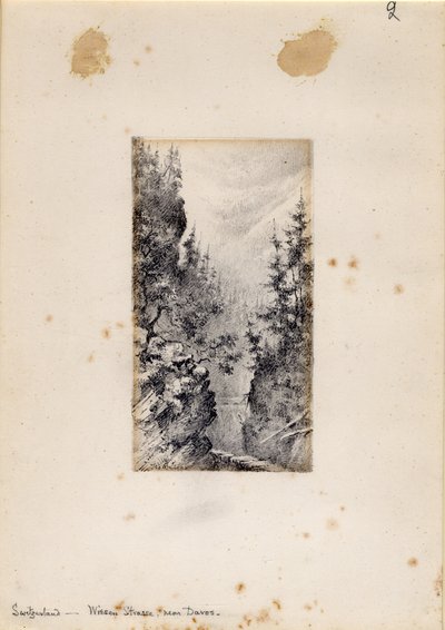 Wiesen Strasse lähellä Davosia, Sveitsi, 1898-99 tekijältä Edward Adrian Wilson