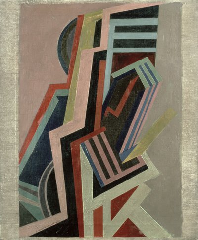 Abstrakti sävellys (öljy kankaalle) tekijältä Edward Alexander Wadsworth
