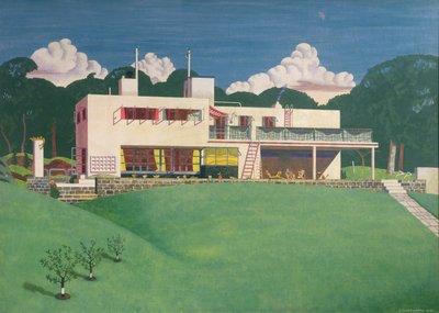 Pen Pits, Sir Arthurin ja Lady Blissin maalaisasunto tekijältä Edward Alexander Wadsworth