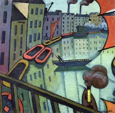 Rotherhithe (öljy kankaalle) tekijältä Edward Alexander Wadsworth