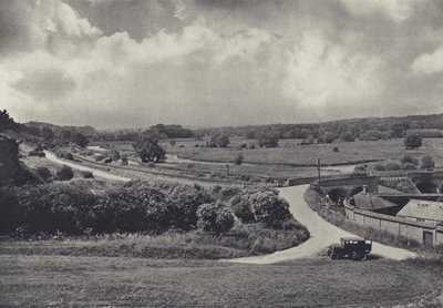 Test Valley Chilbolton Downista (s/w-kuva) tekijältä Edward Alfred Barton