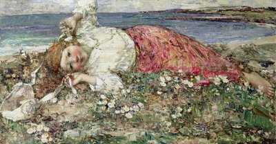 Hyvää kesää (öljy kankaalle) tekijältä Edward Atkinson Hornel