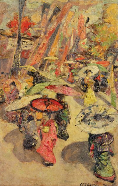 Street Scene, Tokio tekijältä Edward Atkinson Hornel