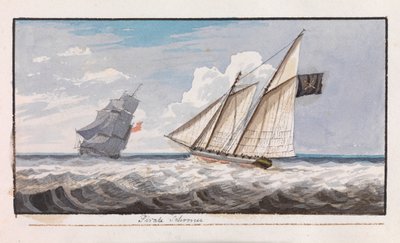 Merirosvojen kuunari, n.1805 (akvarelli) tekijältä Edward Bamfylde Eagles