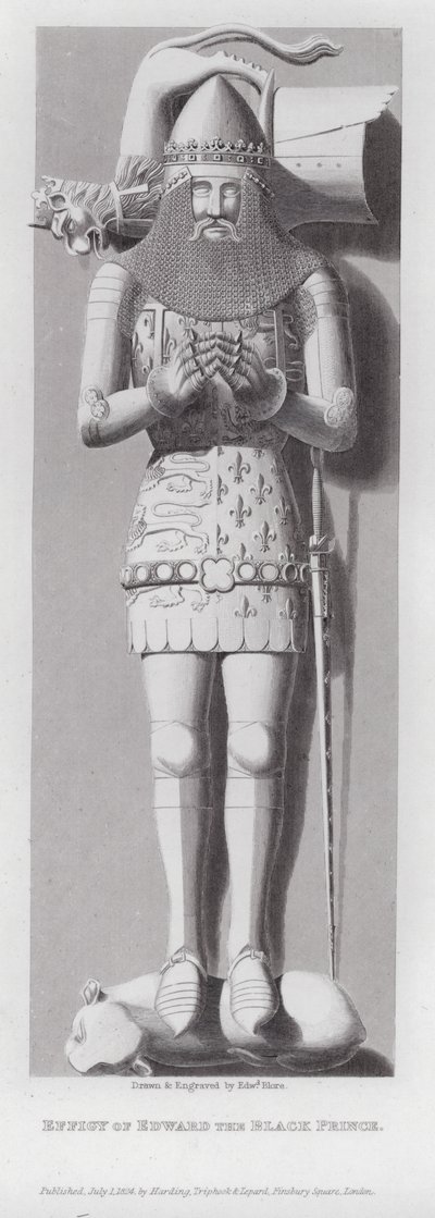Edward Mustan prinssin kuva (kaiverrus) tekijältä Edward Blore