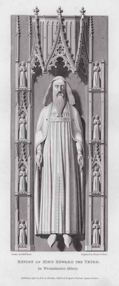 Kuningas Edward Kolmannen kuva, Westminster Abbey (kaiverrus) tekijältä Edward Blore