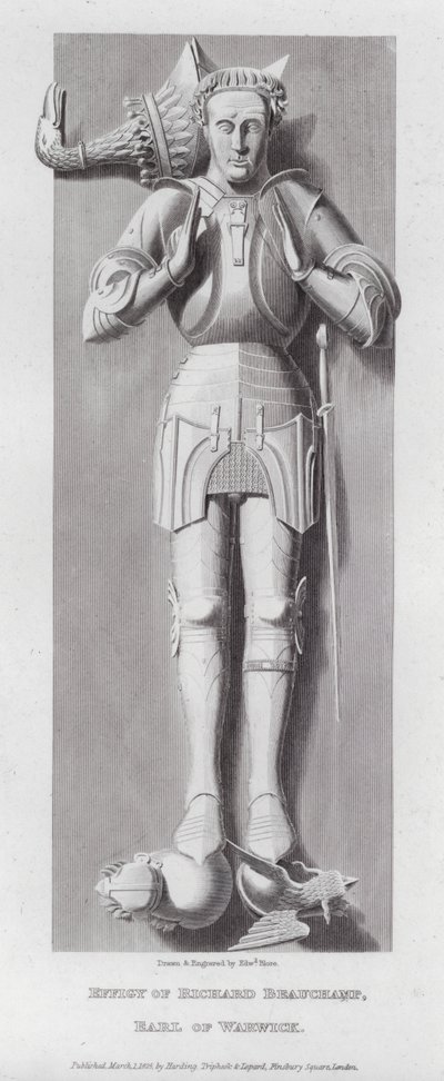 Warwickin jaarlin Richard Beauchampin kuva (kaiverrus) tekijältä Edward Blore