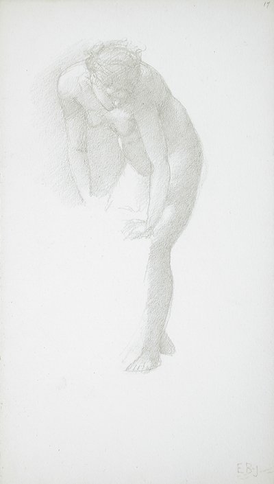 Taivutettu naisalastonkuva tekijältä Edward Burne-Jones