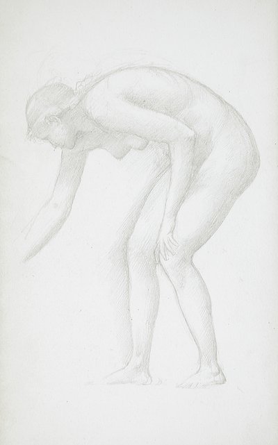 Taivuttava alaston nainen tekijältä Edward Burne-Jones