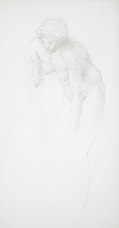 Taivutettu naisalastonkuva tekijältä Edward Burne-Jones