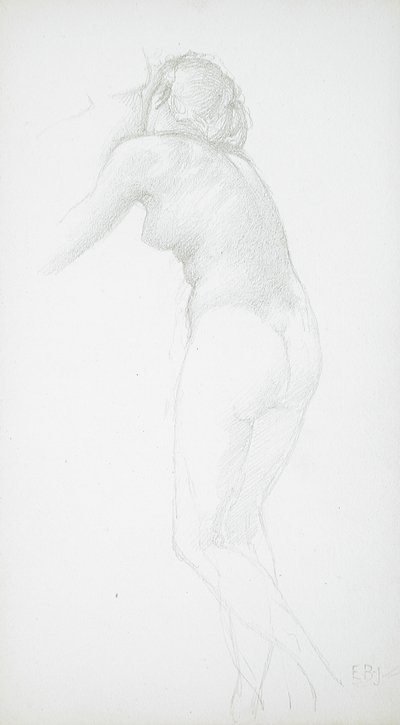Naisten alastonkuva takaa katsottuna tekijältä Edward Burne-Jones