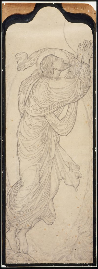 Kristuksen luonnos teokseen ”Ylösnousemus” tekijältä Edward Burne-Jones