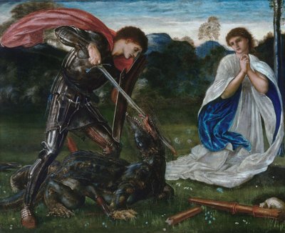 Taistelu: Yrjö tappaa lohikäärmeen VI tekijältä Edward Burne-Jones
