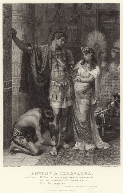 Antonius ja Kleopatra, Antonius ja Kleopatra, näytös III, kohtaus IX tekijältä Edward Burne Jones