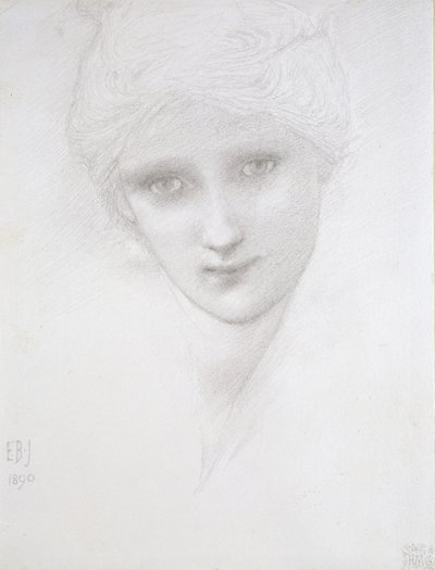 Naisen pää, 1890 tekijältä Edward Burne Jones