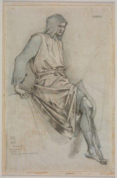 Tutkimus Gawainin epäonnistumisesta Pyhän Graalin kuvakudosista tekijältä Edward Burne Jones